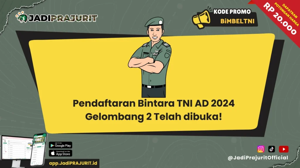 Pendaftaran Bintara TNI AD 2024 Gelombang 2