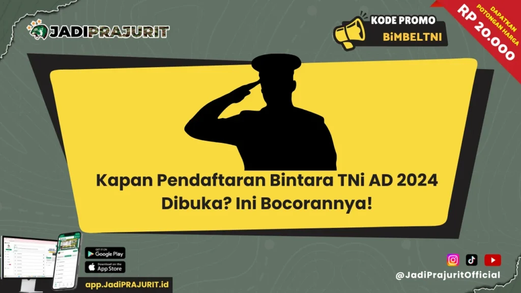 Kapan Pendaftaran Bintara TNi AD 2024 Dibuka