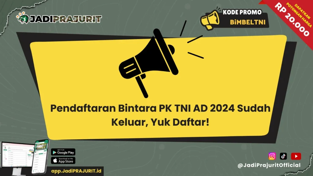 Pendaftaran Bintara PK TNI AD 2024