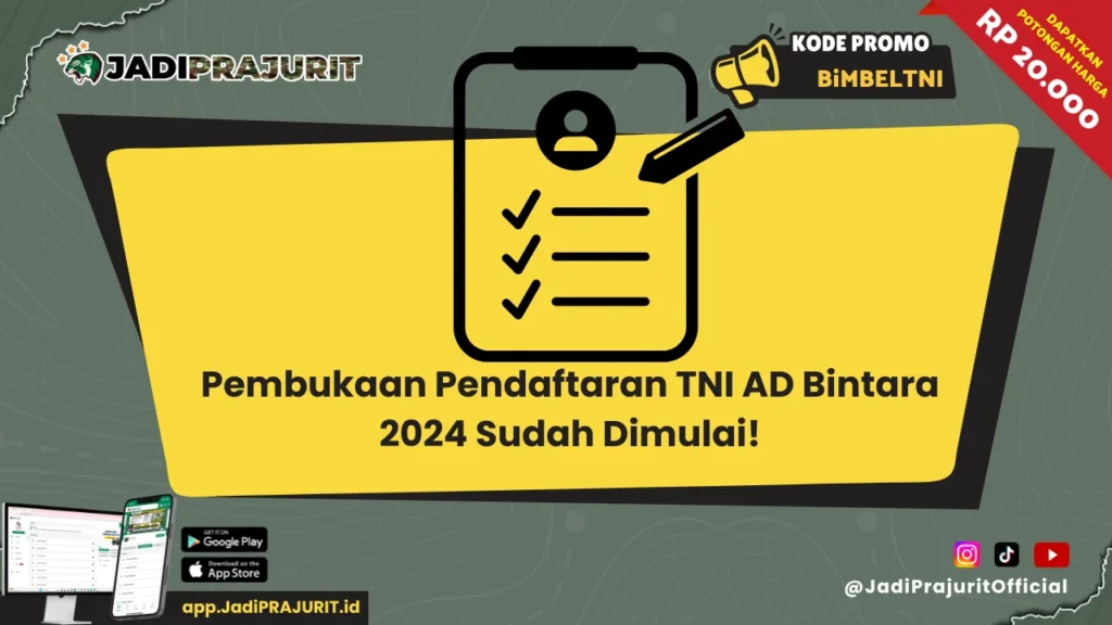 Pembukaan Pendaftaran TNI AD Bintara 2024