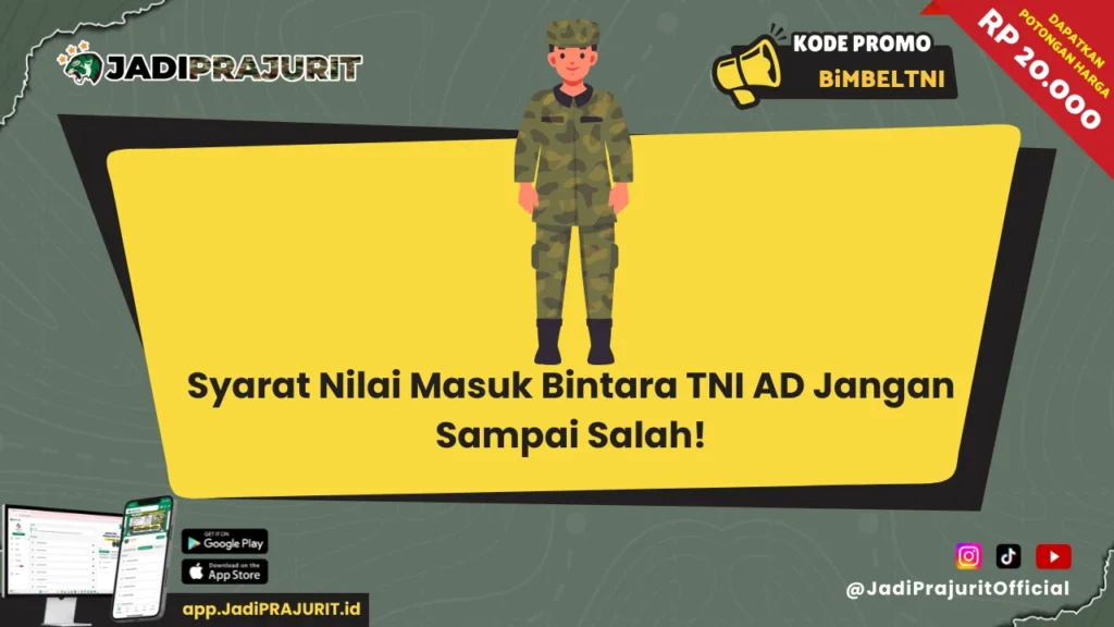 syarat nilai masuk bintara tni ad