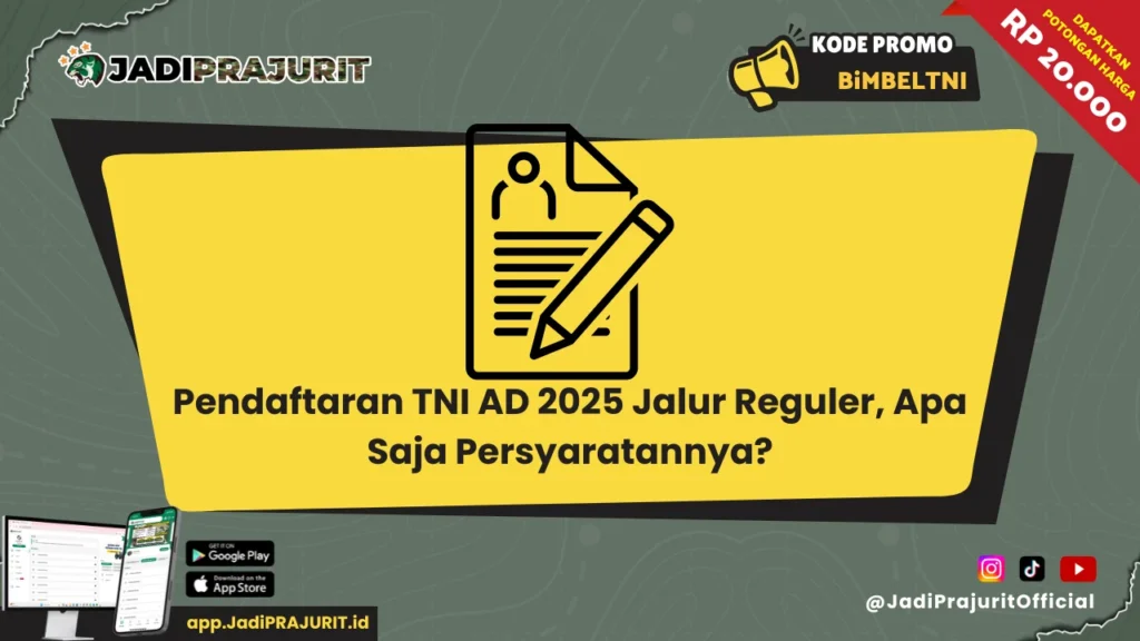 Pendaftaran TNI AD 2025 Jalur Reguler