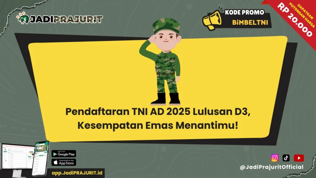 Pendaftaran TNI AD 2025 Lulusan D3