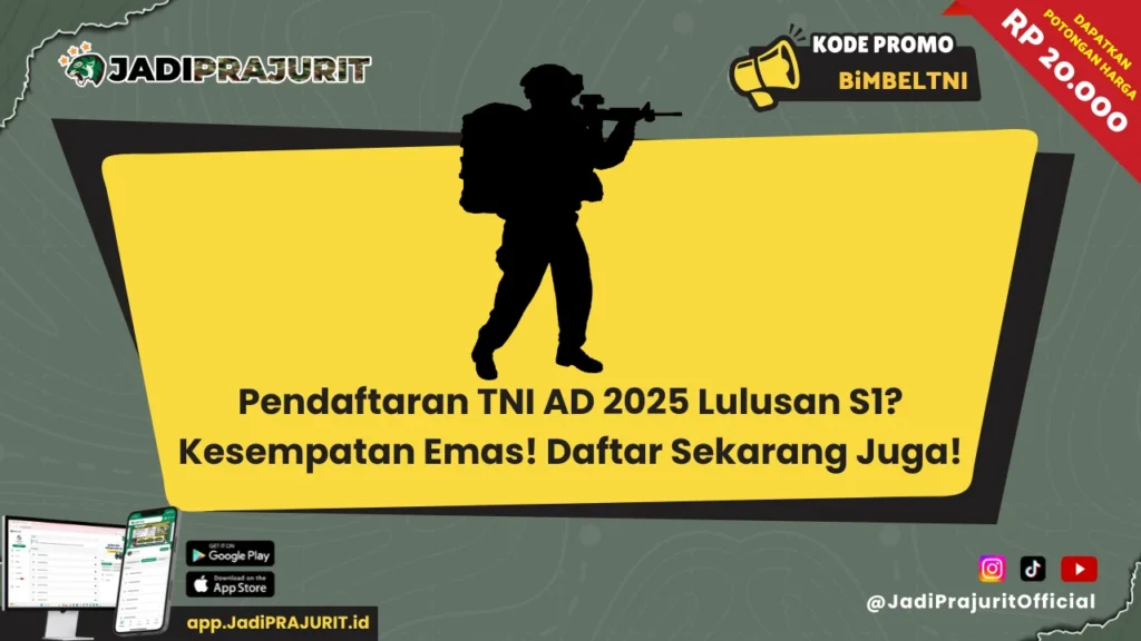 Pendaftaran TNI AD 2025 Lulusan S1