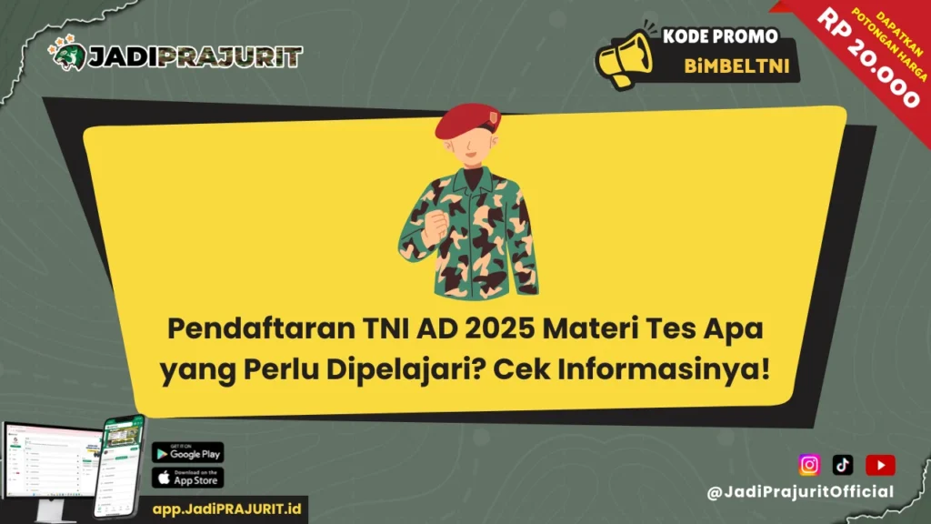 Pendaftaran TNI AD 2025 Materi Tes