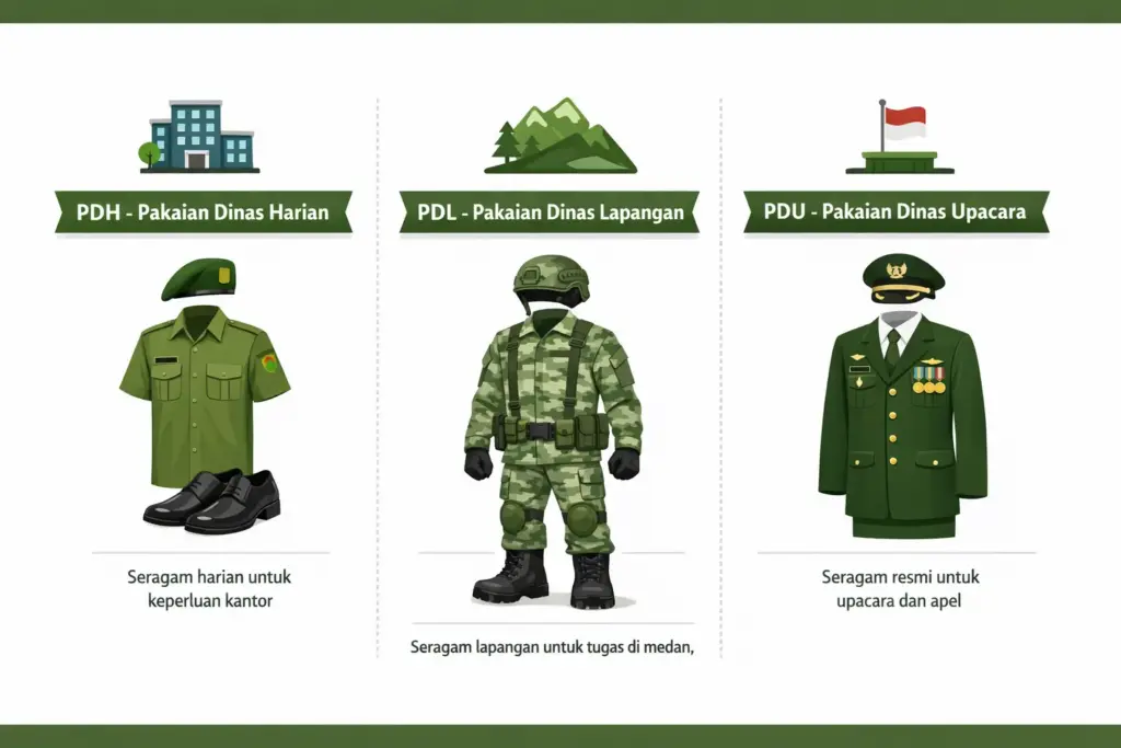 seragam tni ada berapa
