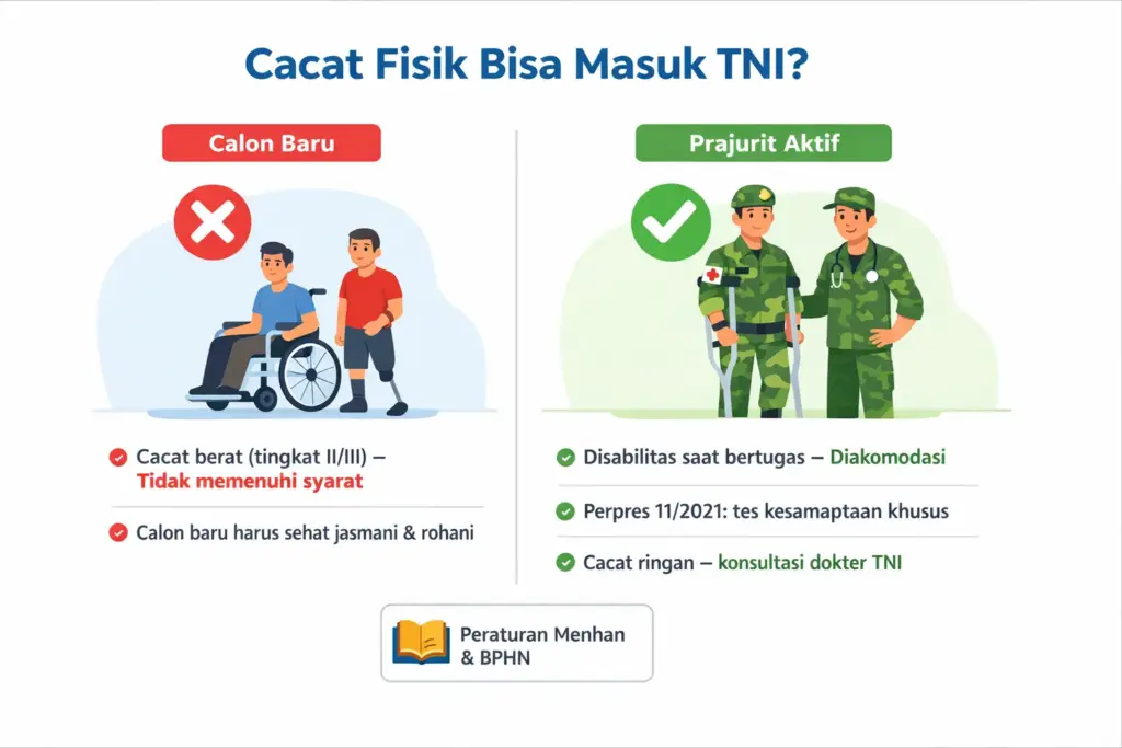 apakah cacat fisik bisa masuk tni