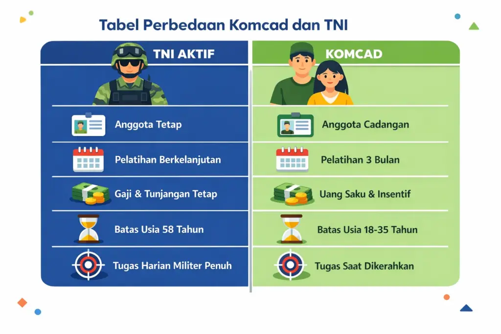 perbedaan komcad dan tni
