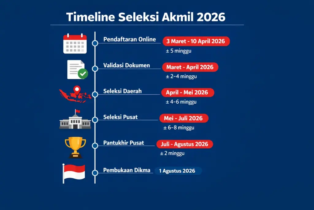 berapa lama seleksi akmil 2026