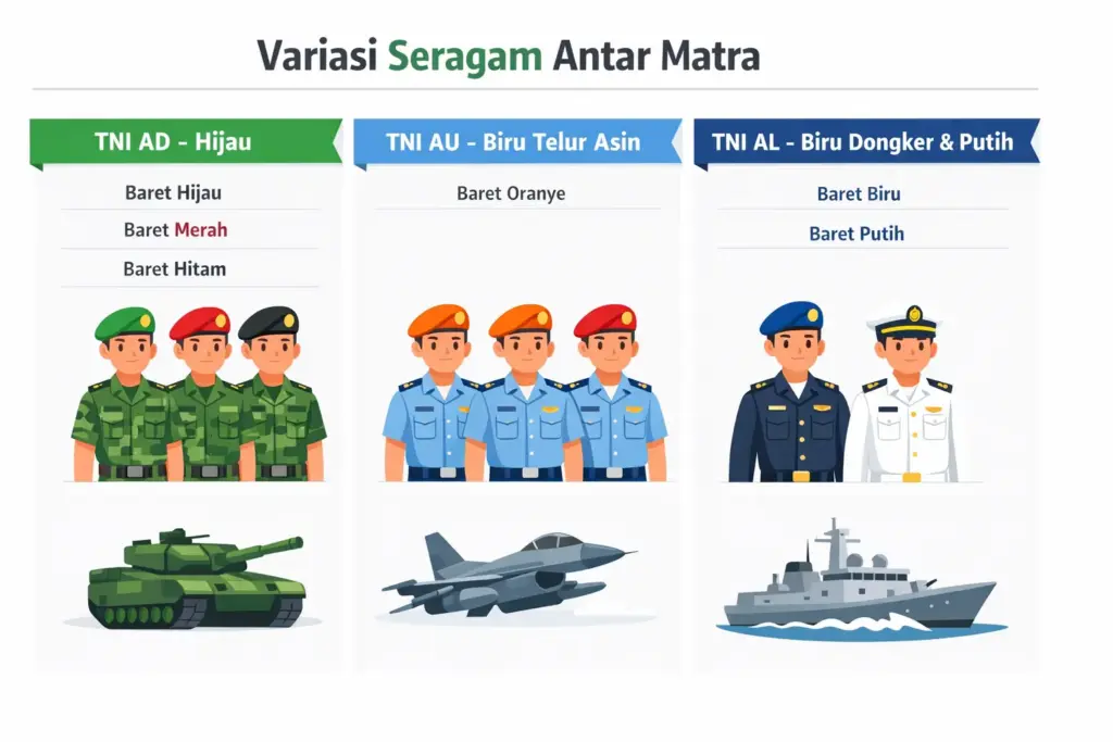 seragam tni ada berapa