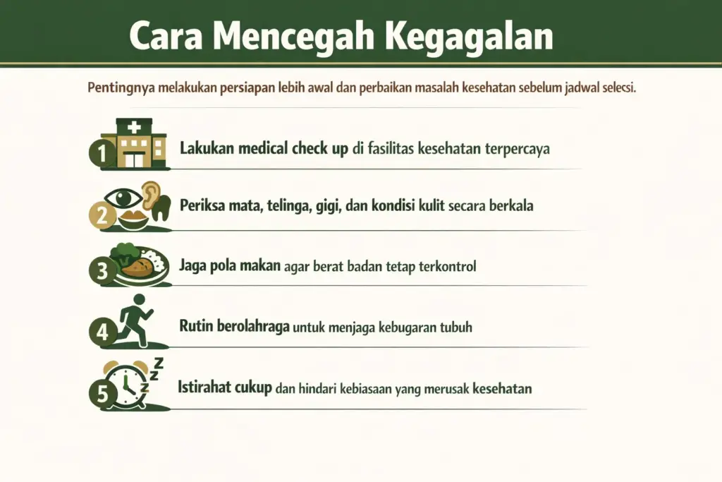 penyebab gagal tes kesehatan tni