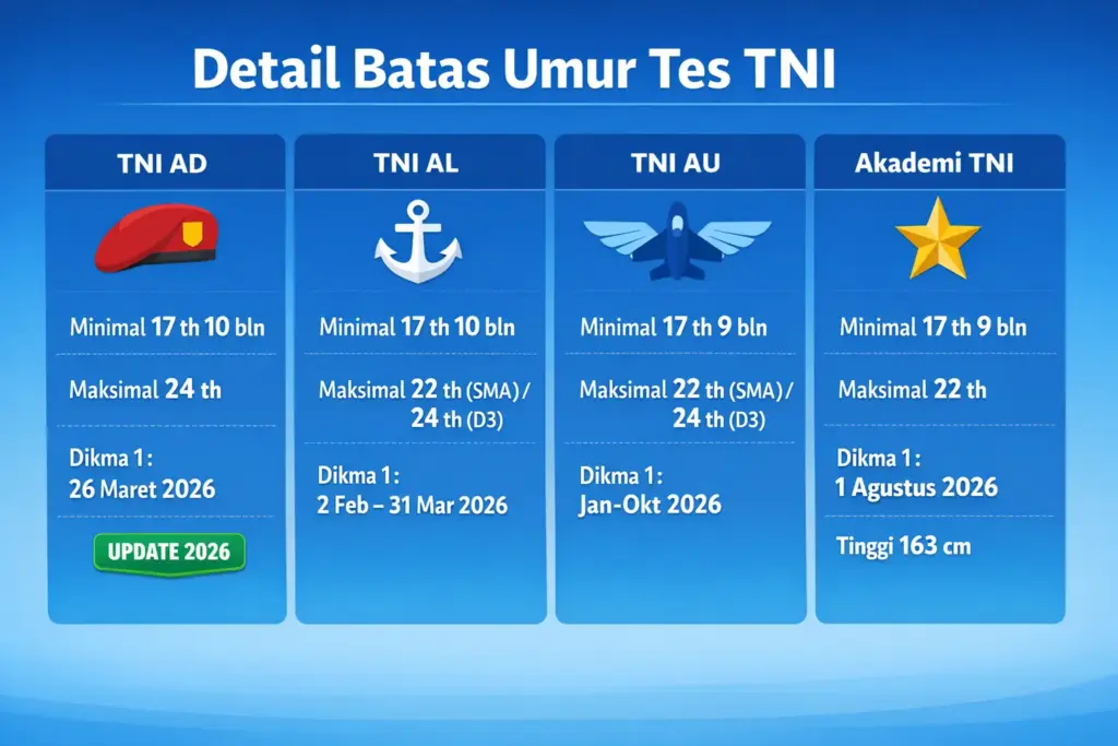 batas umur tes tni