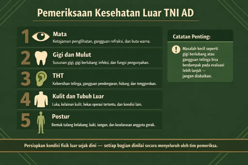 tes kesehatan tni ad meliputi apa saja