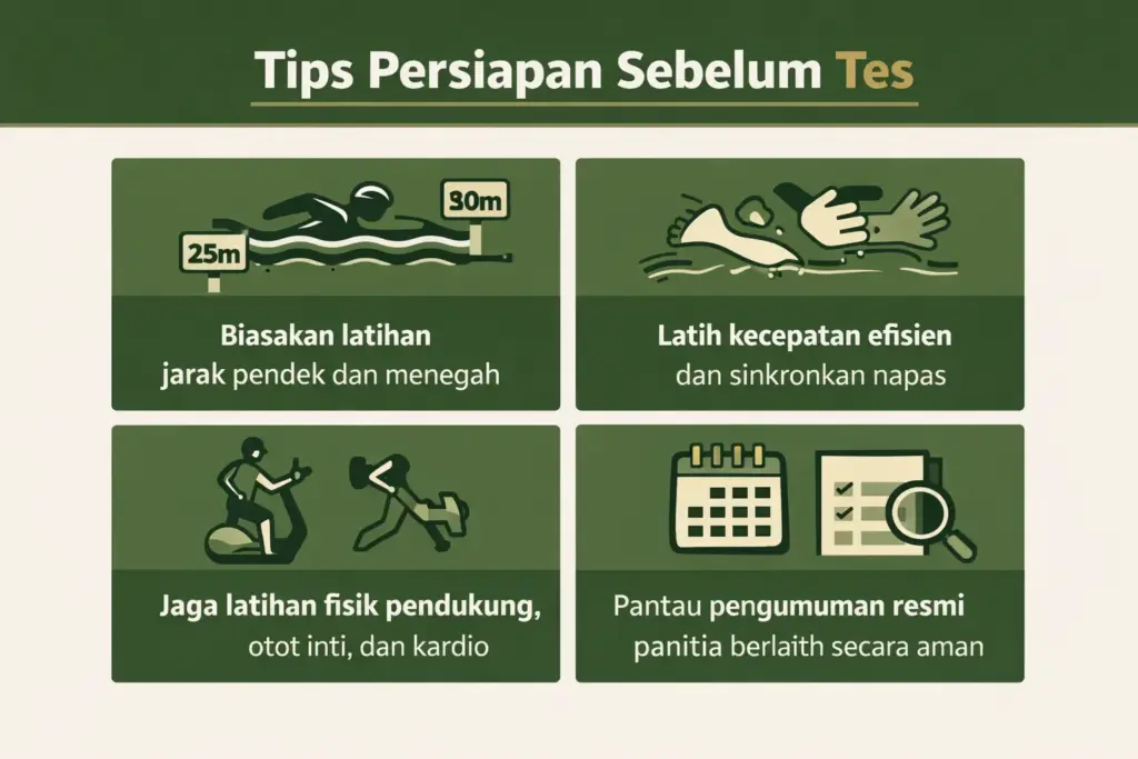 tes renang tni al berapa meter