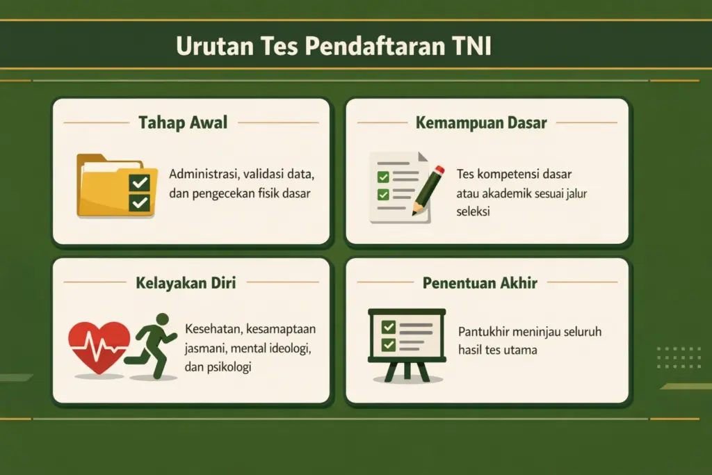 Jenis-jenis tes pendaftaran TNI